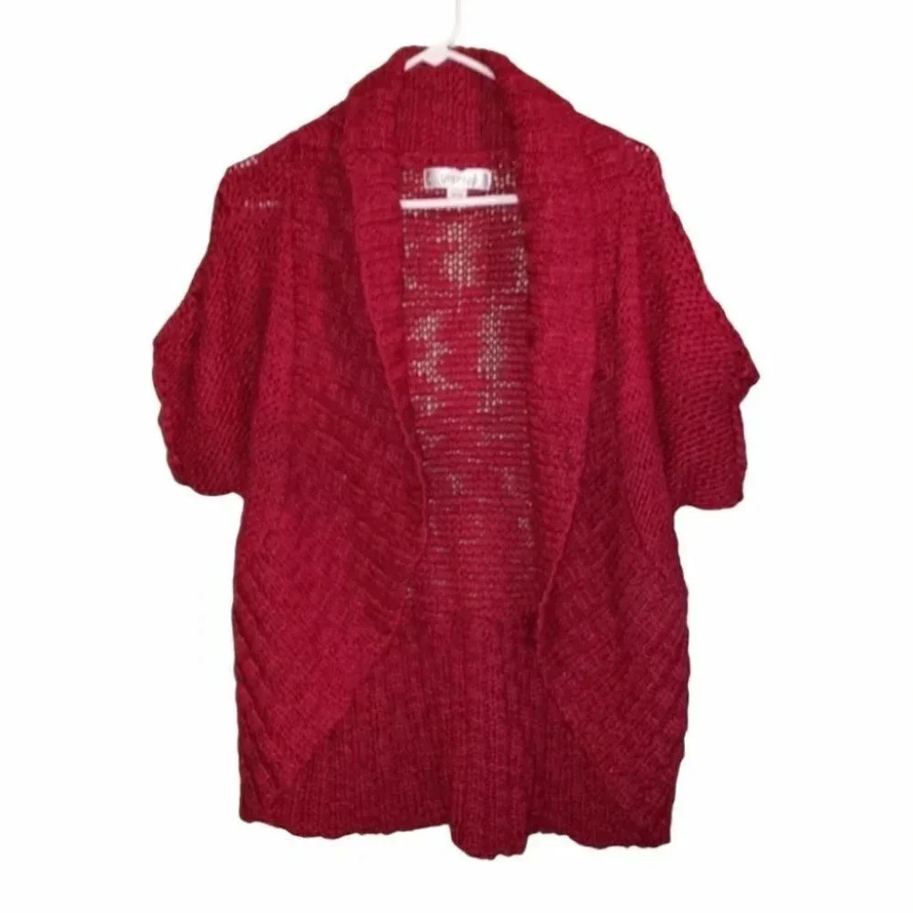 Decree XL short sleeve red/pink open Cardigan